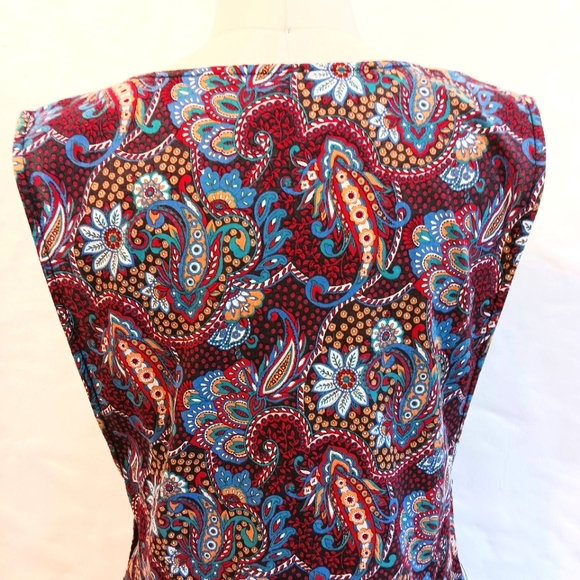 Vintage modest floral pinafore apron dress. Via Sant Andrea. Size 15. Medium. - Picture 5 of 16